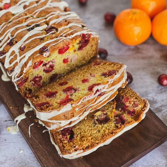 Glazed Cranberry Orange Quick Bread - Recipe photo by Whiskfulcooking