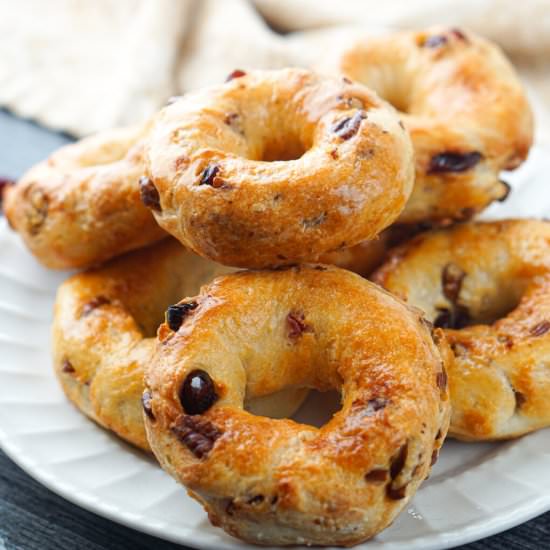 Cranberry Pecan Air Fryer Bagels - Recipe photo by MyLifeCookbook