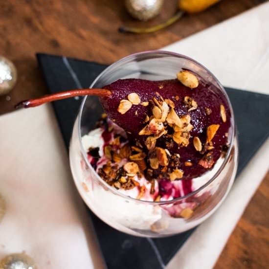 Ice cream coupe with pears - Recipe photo by petitedecadence