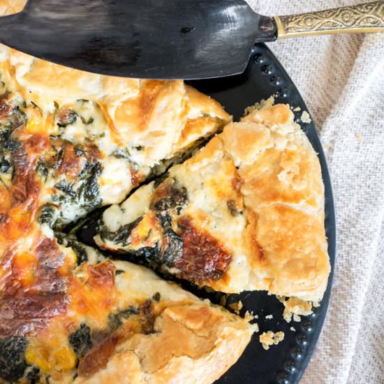 Provolone and spinach galette - Recipe photo by petitedecadence
