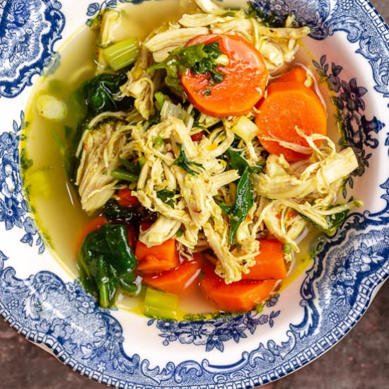 Turmeric Lemon Chicken Soup - Recipe photo by The Mediterranean Dish