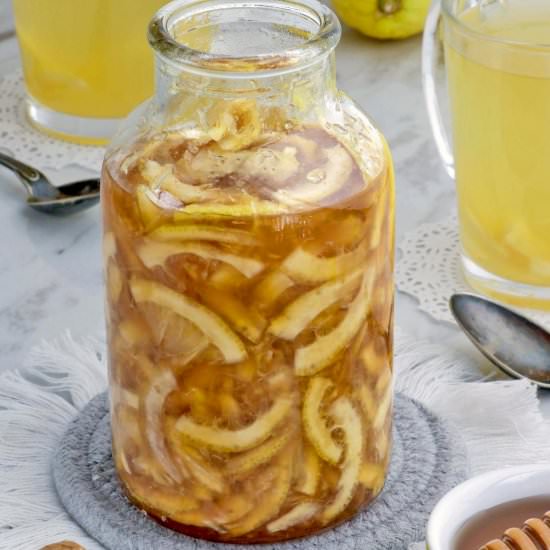 HONEY LEMON GINGER TEA - Recipe photo by foxy folksy