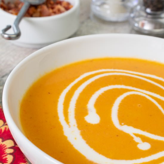 Creamy Carrot Soup - Recipe photo by For the Love of Cooking