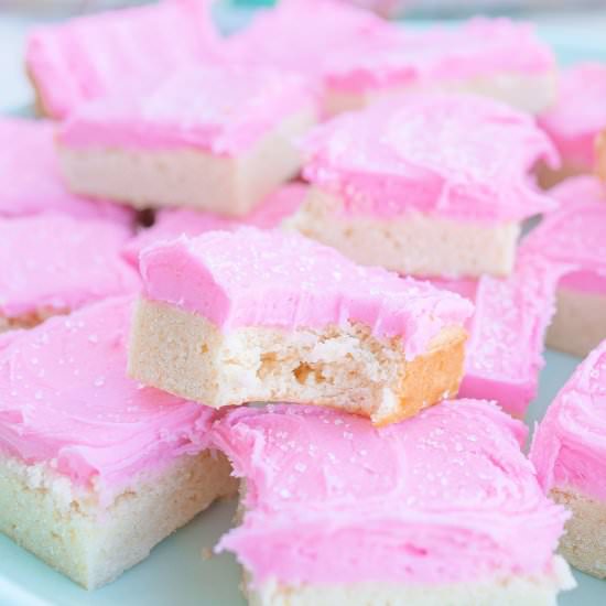 Frosted Almond Sugar Cookie Bars - Recipe photo by simplytaralynn