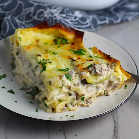 White Lasagna with Beef & Zucchini - Recipe photo by TalkingMeals