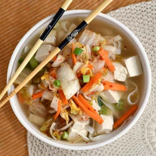 Tofu Kimchi Soup (Vegan & GF) - Recipe photo by Emillie