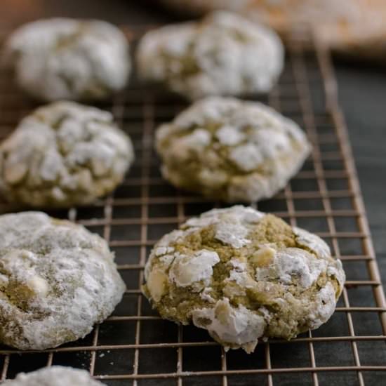 Matcha Tea Crinkle Cookies (GF) - Recipe photo by LifeAroundtheTable
