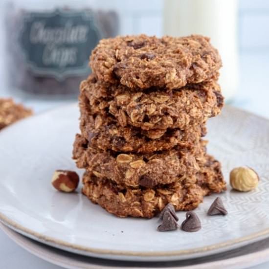Banana Nutella Oatmeal Cookies - Recipe photo by whollytasteful