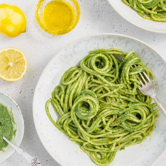 Spinach Pesto - Recipe photo by theplantbasedschool