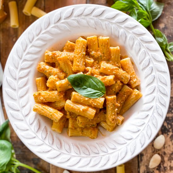 Rigatoni with Sicilian Pesto - Recipe photo by Spain on a Fork