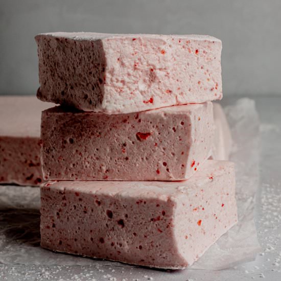 strawberry marshmallows - Recipe photo by whisked away kitchen