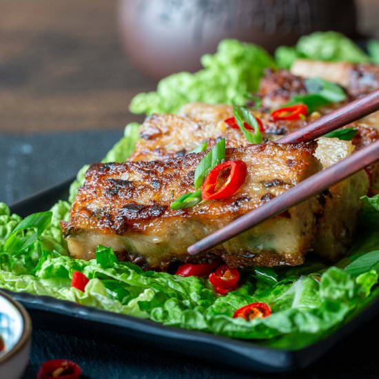 Vegan Chinese Radish Cake - Recipe photo by Healthy World Cuisine