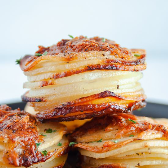Parmesan Potato Stacks - Recipe photo by thedarlingapron