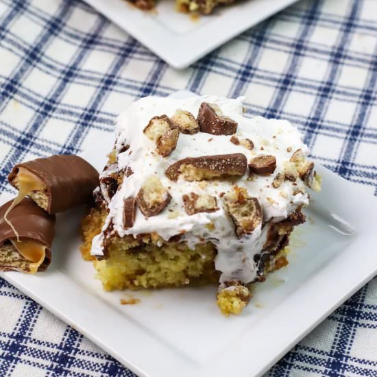 Twix Cake Recipe - Recipe photo by CakeMixRecipes