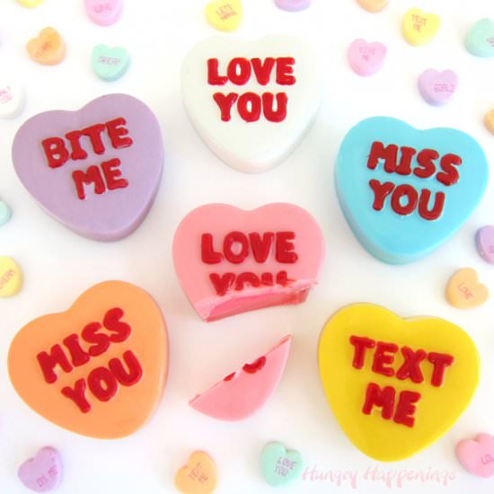 Conversation Heart Truffles - Recipe photo by Hungry Happenings