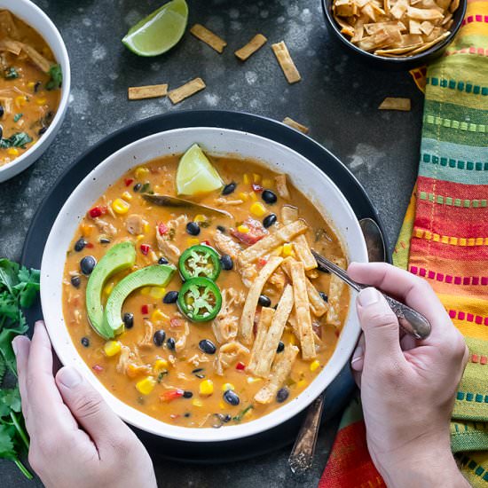 Instant Pot Chicken tortilla Soup - Recipe photo by ruchiskitchen