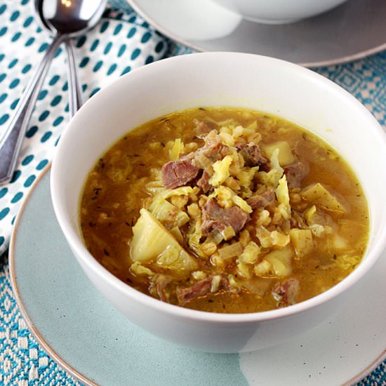 Curried lamb soup with barley - Recipe photo by Food Gal