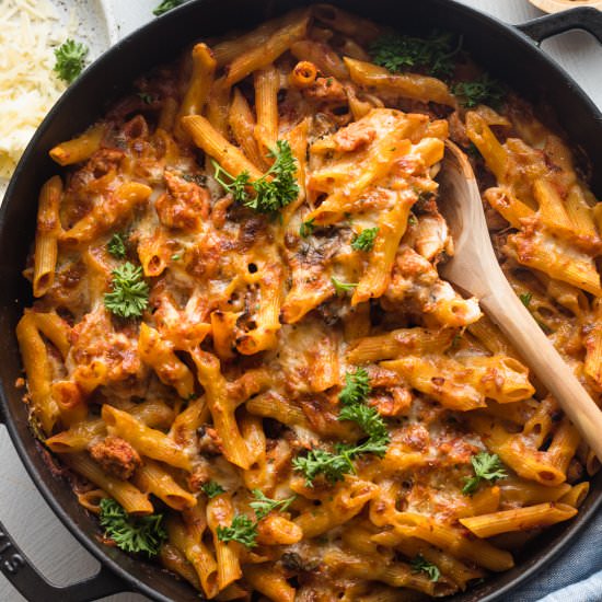 Ground Turkey Pasta Bake - Recipe photo by nourishandfete