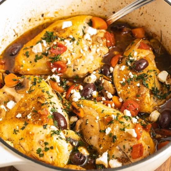 Dutch Oven Mediterranean Chicken - Recipe photo by debsdailydish