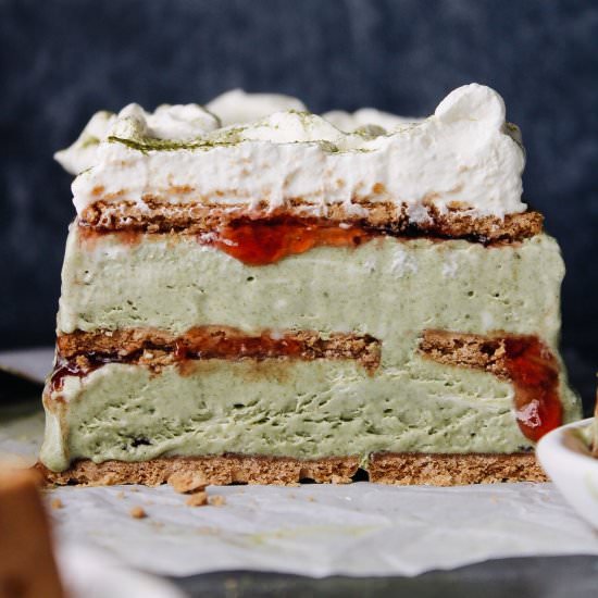 Matcha Cheesecake Ice Box Cake - Recipe photo by thefigjar