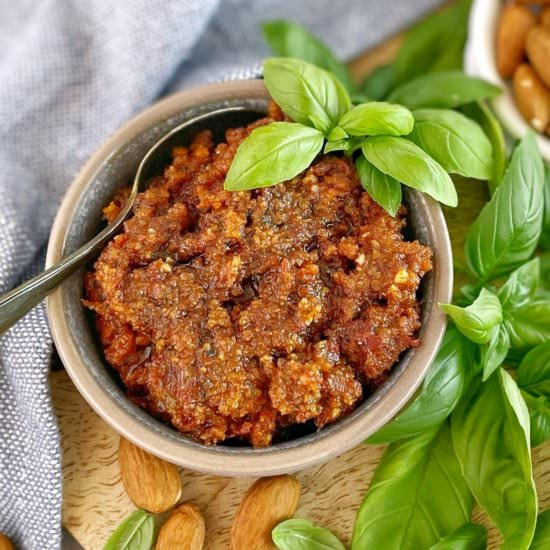 Pesto Rosso Sun-dried Tomato Pesto - Recipe photo by chef not required