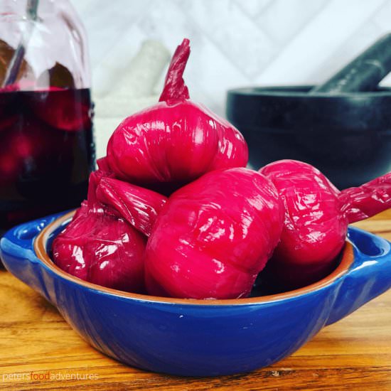 Marinated Pickled Garlic - Recipe photo by PetersFoodAdventures