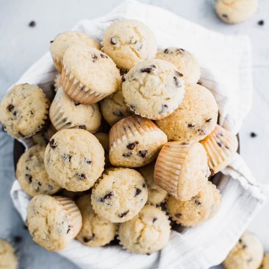 Mini Chocolate Chip Muffins - Recipe photo by megseverydayindulgence