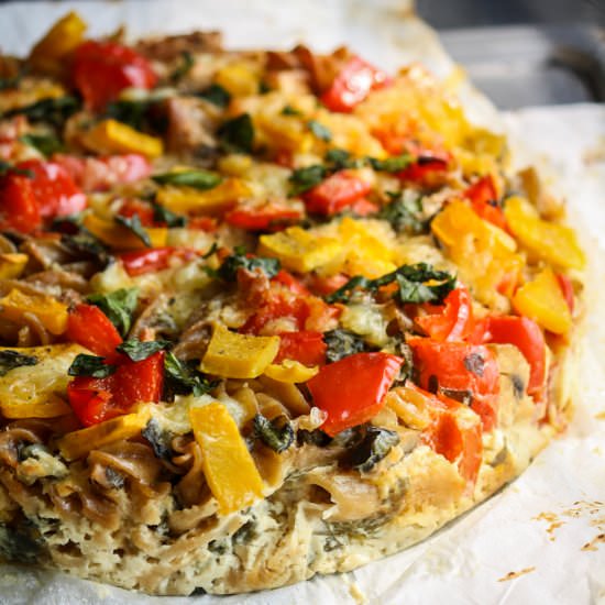 Pumpkin Mushroom Cheesy Baked Pasta - Recipe photo by The Desserted Girl