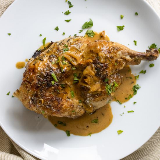 Cornish Game Hen w/Whiskey Sauce - Recipe photo by GiangisKitchen