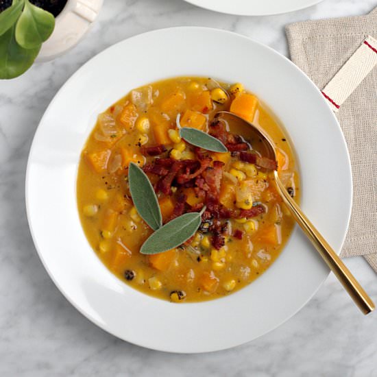 Butternut Squash and Corn Chowder - Recipe photo by twoofakindcooks