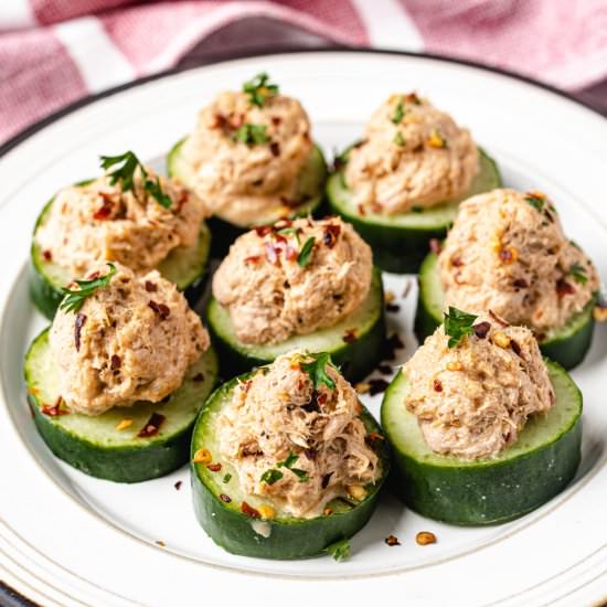 Keto Cucumber Bites with Tuna - Recipe photo by lowcarbafrica