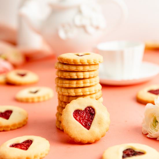 Raspberry-Filled Butter Cookies - Recipe photo by MINTandMALLOW