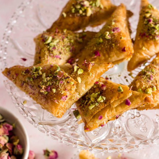 Easy Baklava Triangles - Recipe photo by PastryWishes
