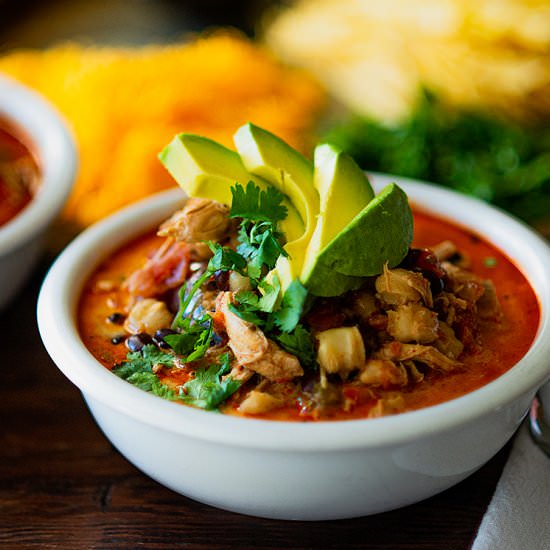 Easy Crockpot Chicken Tortilla Soup - Recipe photo by Chicken Fried Kitchen