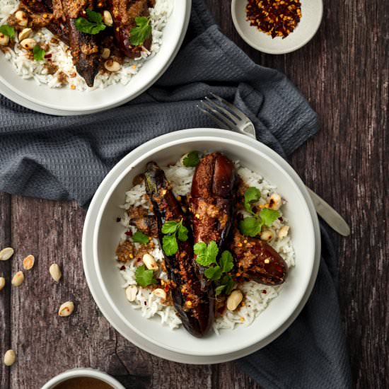 Stuffed Aubergine Curry - Recipe photo by Searchingforspice