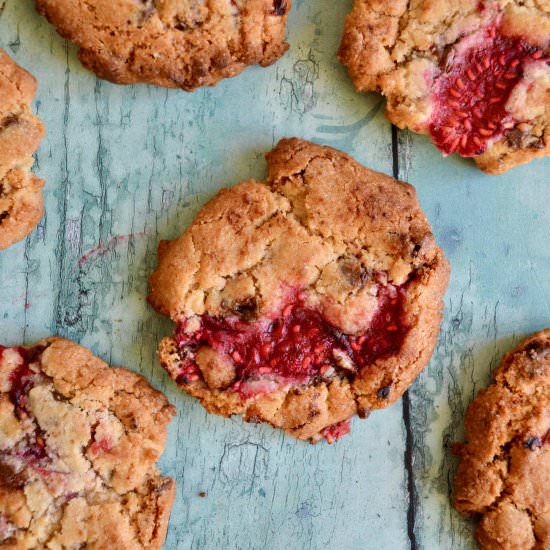 Raspberry Choc Chip Cookies - Recipe photo by Fiona Kennedy