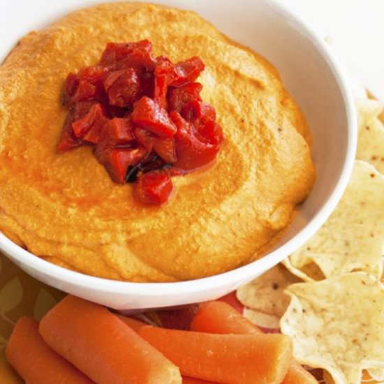 Roasted Red Pepper Hummus - Recipe photo by nancyc