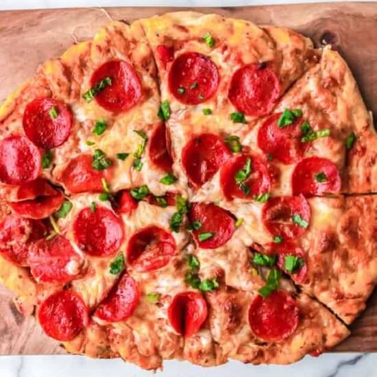 Homemade Pepperoni Pizza - Recipe photo by OnMyKidsPlate