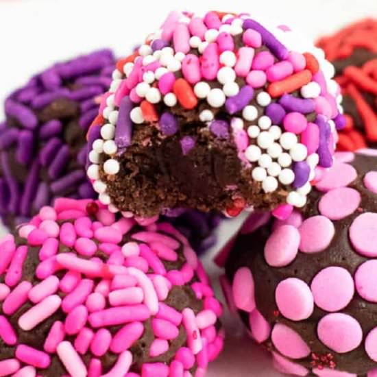 Easy No-Bake Brownie Truffles - Recipe photo by OnMyKidsPlate