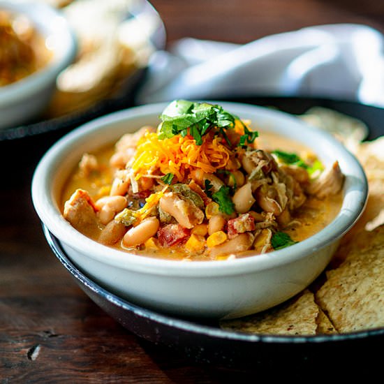 Instant Pot White Chicken Chili - Recipe photo by Chicken Fried Kitchen
