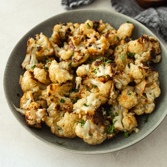 Roast Cauliflower with Vinaigrette - Recipe photo by InquiringChef