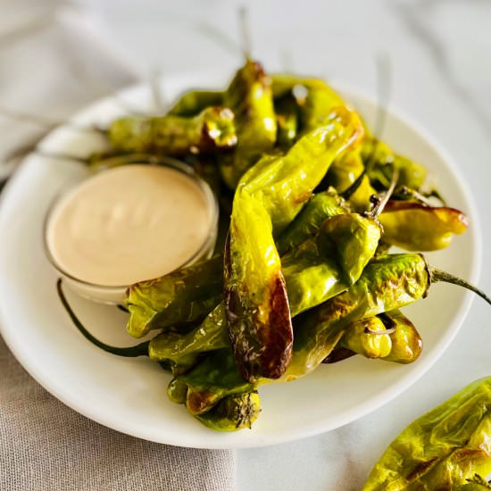 Air Fryer Shishito Peppers - Recipe photo by theshortordercook