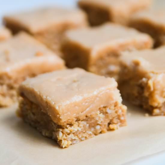 Double Peanut Butter Oatmeal Bars - Recipe photo by Old Salt Farm