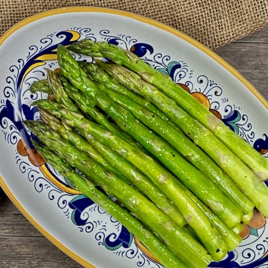 Easy Microwave Asparagus - Recipe photo by Flipped-Out Food