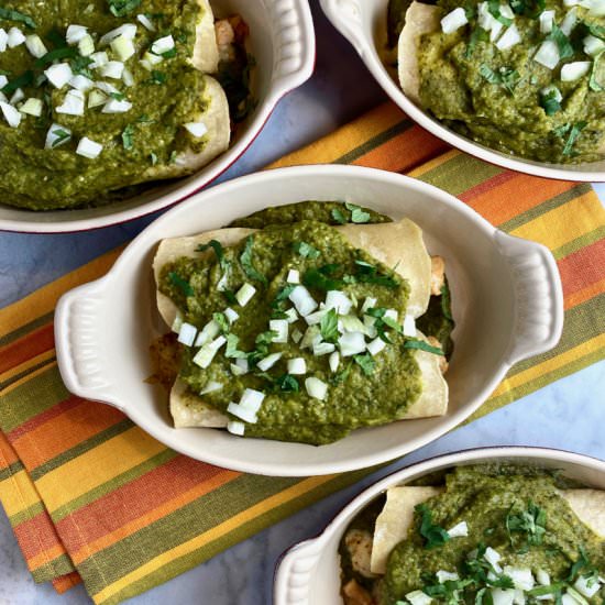 Enchiladas Verdes - Recipe photo by thebrookcook.wordpress.com