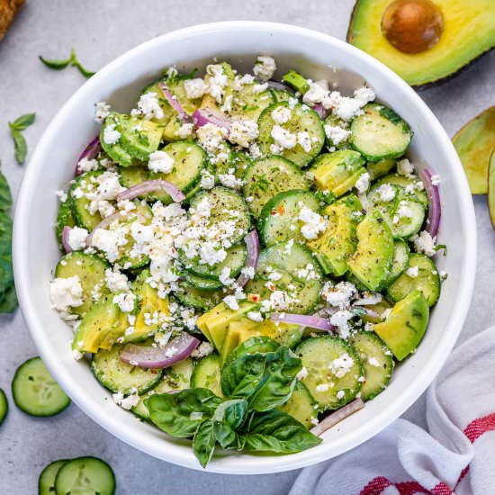 CUCUMBER AVOCADO FETA SALAD - Recipe photo by healthyfitnessmeals