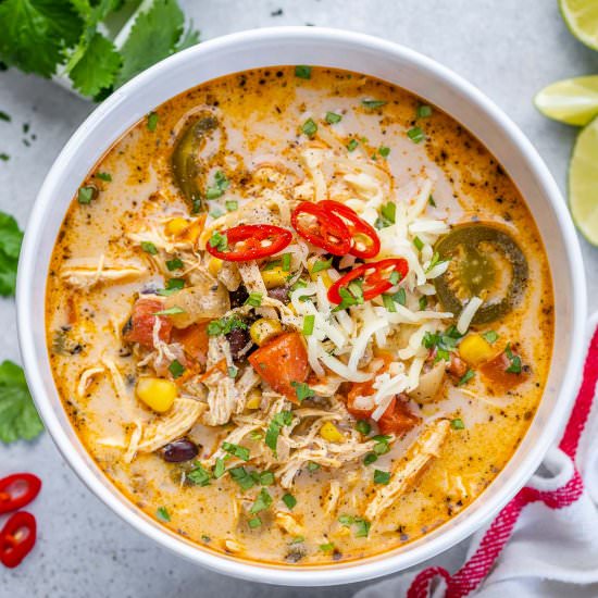 CREAMY CHICKEN TORTILLA SOUP - Recipe photo by healthyfitnessmeals