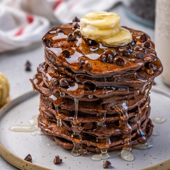 CHOCOLATE OATMEAL PANCAKES - Recipe photo by healthyfitnessmeals