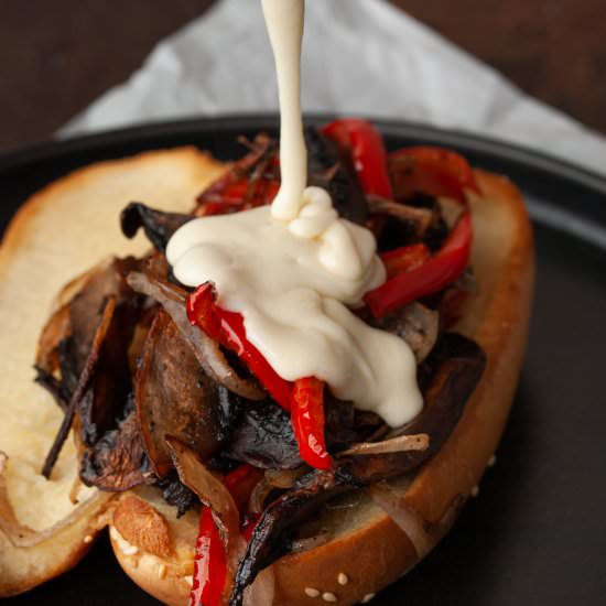 Vegetarian Philly Cheesesteak - Recipe photo by marleysmenu