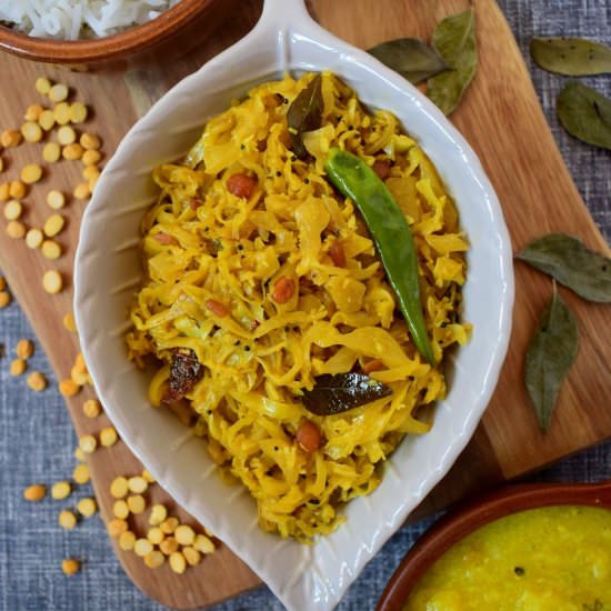 Cabbage poriyal - Recipe photo by rumkisgoldenspoon